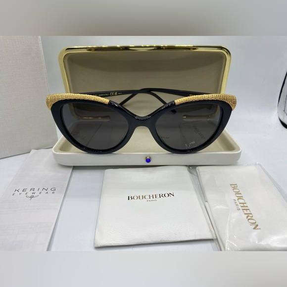 🏆Boucheron 18K GP BC0016S 001.‼️Size 53–19-140‼️Cat Eye made in Italy 🇮🇹🏆 - Picture 15 of 16